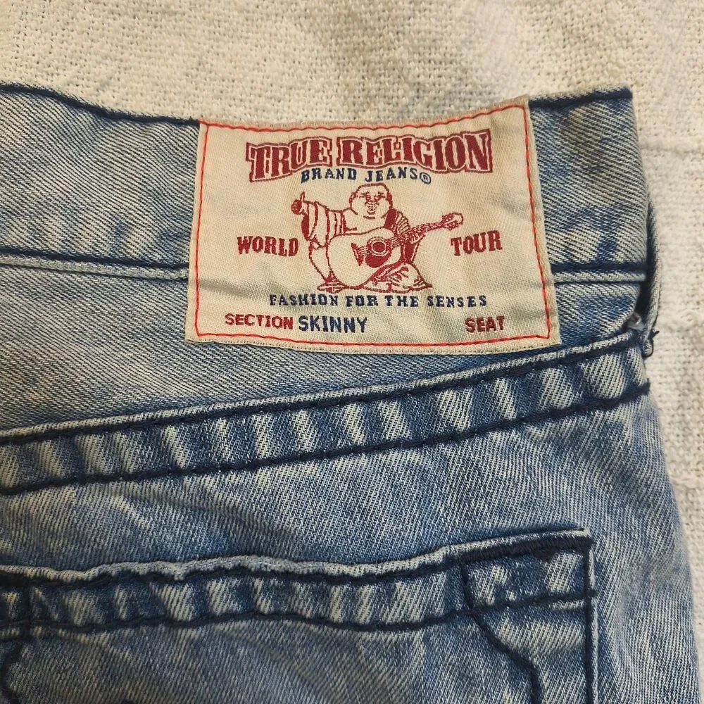 True Religion Acid Washed Denim Jeans